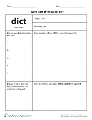 Word Part of the Week: Dict