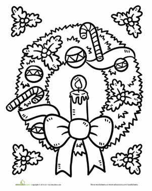 Color the Christmas Wreath
