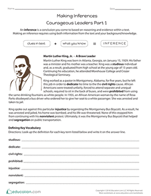 Making Inferences: Courageous Leaders Part 1