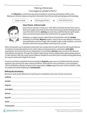Making Inferences: Courageous Leaders Part 2