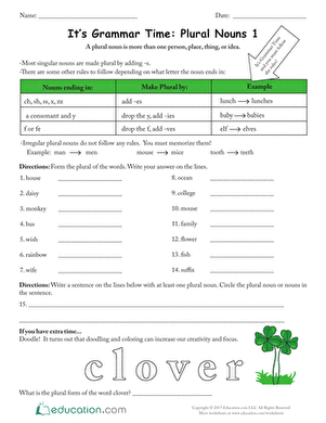 It’s Grammar Time: Plural Nouns 1