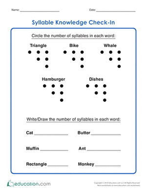 Syllable Knowledge Check-In
