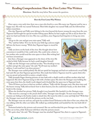 Reading Comprehension: How the First Letter Was Written