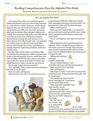 Reading Comprehension: How the Alphabet Was Made