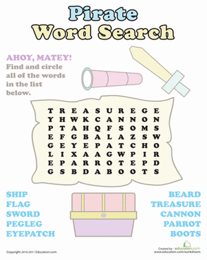 Pirate Word Search