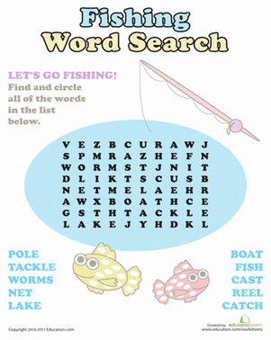Fishing Word Search