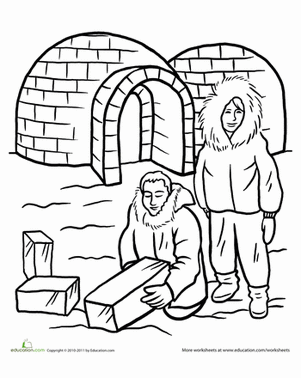 Igloo Coloring Page