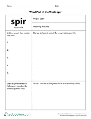 Word Part of the Week: spir