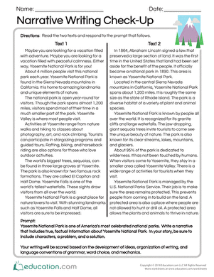 Narrative Writing Check-Up