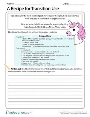 A Recipe for Transition Use