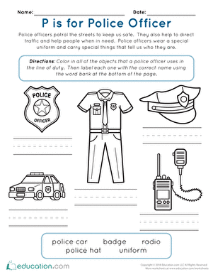 P is for Police Officer