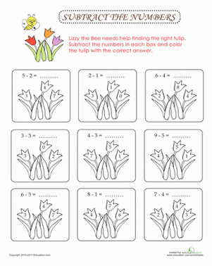 Subtraction Coloring: Busy Bees