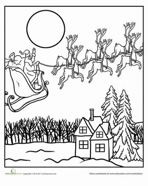 Color Santa in Flight