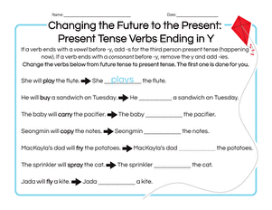  Changing the Future to the Present: Present Tense Verbs Ending in Y large image