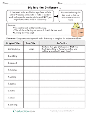 Dig into the Dictionary 1