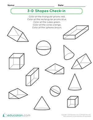 3-D Shapes Check-in