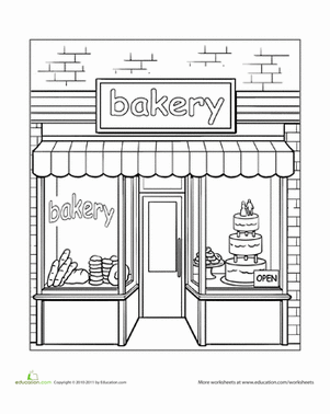 Bakery Coloring Page