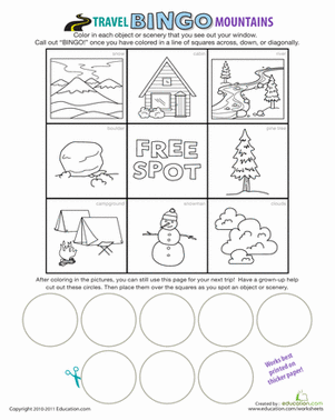 Travel Bingo: The Mountains