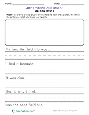 Spring Writing Assessment: Opinion Writing