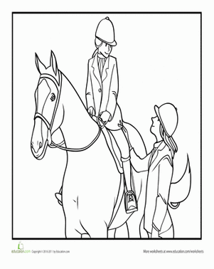 Equestrian Coloring Page