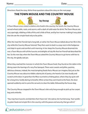 The Town Mouse and the Country Mouse
