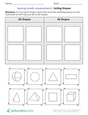 Spring Math Assessment: Sorting Shapes