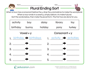 Plural Ending Sort