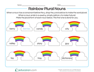 Rainbow Plural Nouns
