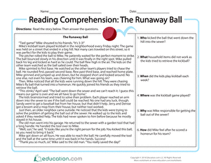 Reading Comprehension: The Runaway Ball