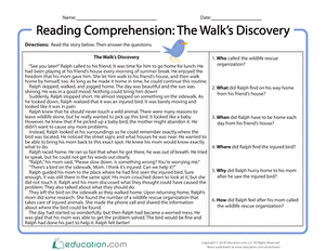 Reading Comprehension: The Walk’s Discovery