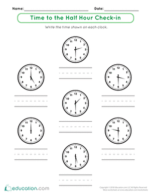 Time to the Half Hour Check-in