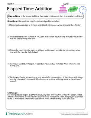 Elapsed Time: Addition