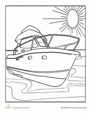 Yacht Coloring Page