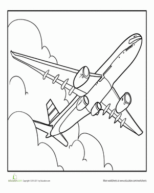 Plane Coloring Page