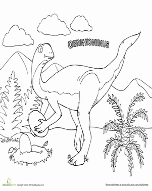 Ornithomimus Coloring Page