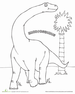 Black and White Brontosaurus Coloring Page
