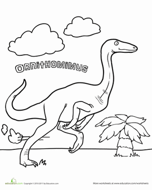 Color a Running Ornithomimus!