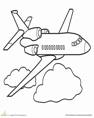 Jet Airliner Coloring Page
