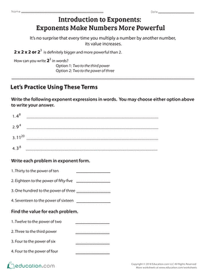 Introduction to Exponents: Exponents Make Numbers More Powerful