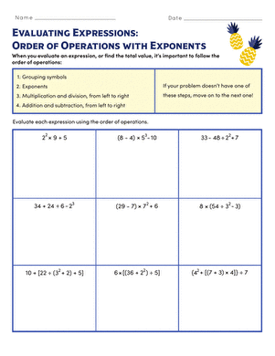 Evaluating Expressions: Order of Operations With Exponents