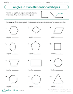 Angles in Two-Dimensional Shapes