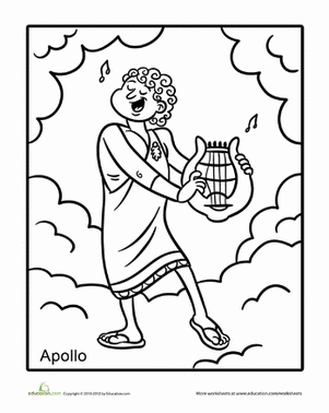 Greek God Apollo Coloring Page