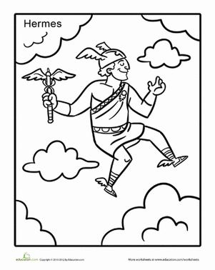 Greek God Hermes Coloring Page