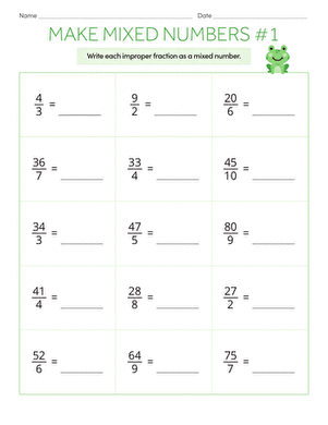 Make Mixed Numbers #1