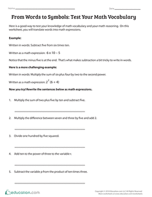 From Words to Symbols: Test Your Math Vocabulary (Part One)