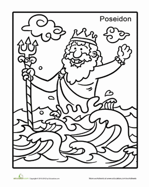 Poseidon Coloring Page