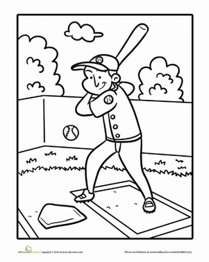 Batter Up Coloring Page