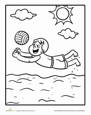 Volleyball Coloring Page