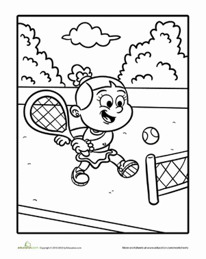 Tennis Player Coloring Page