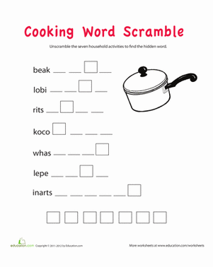 Word Scramble: Cooking